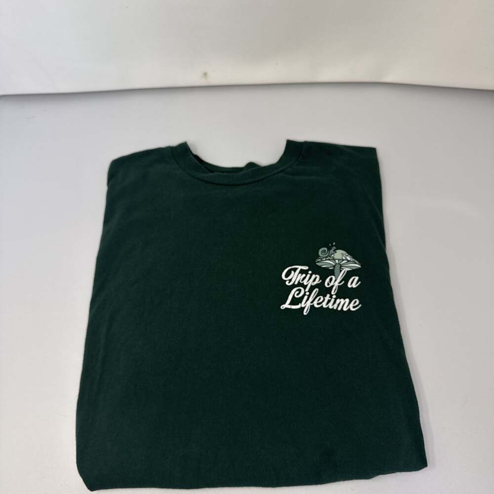 EightyEight Brand Dark Green Trip of a Lifetime T-Shirt with Mushrooms & Snails